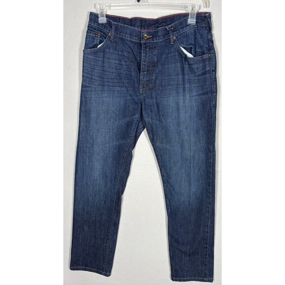 Raleigh Denim Martin Jeans Mens 36x29.5 Blue Straight Leg Handcrafted USA